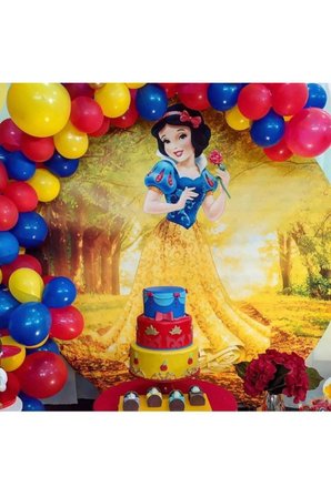 Pamuk Prenses Temalı Metalik Balon +Balon Zinciri Hediye