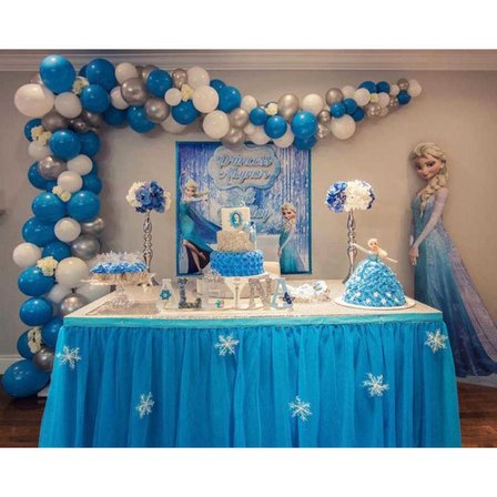 Frozen Konsept 100 Adet Metalik Balon +Balon Zinciri Hediye