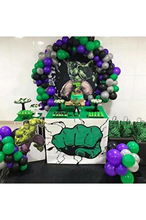 Hulk Adam Konsept Balon (100 Adet) +Balon Zinciri Hediye