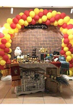 Sarı Kırmızı 100 Adet  Balon Konsepti +Balon Zinciri Hediye