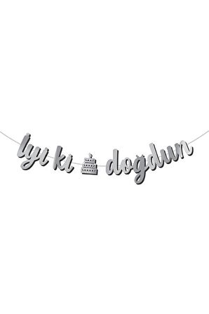 Gümüş İyiki Doğdun Kaligrafi Banner