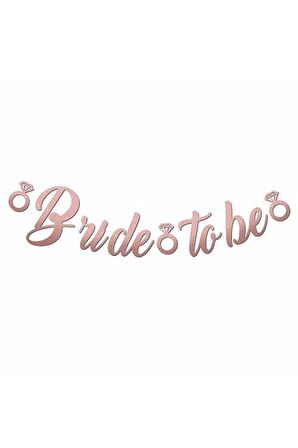 Bride To Be Kaligrafi Banner Rose Gold