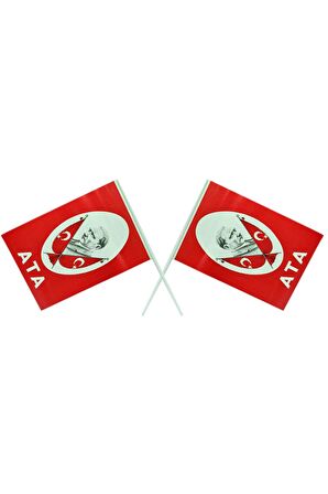 100 Adet Çubuklu Kağıt Türk Bayrağı Ata Kağıt Çubuklu13 X 20 cm