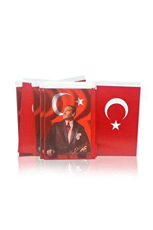 20'li İpli Kağıt Atalı Türk Bayraklı, 23 Nisan 19 Mayıs Süsleme 2 Paket