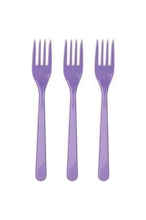 25 Adet Plastik Mor Çatal