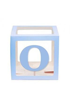 Mavi O Harfli Şeffaf Kutu