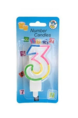 3 Yaş Renkli Pasta Mumu