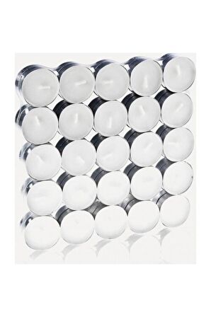 Tealigt Yuvarlak Beyaz Mum 50 Adet