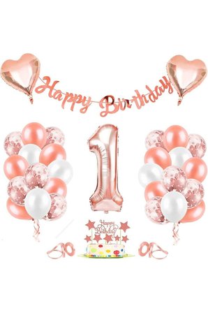 Rose Gold Folyo Balon Seti Banner 1 Yaş