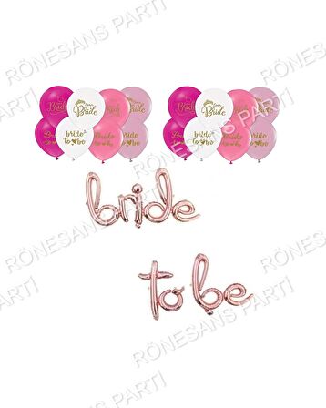 Bride To Be Folyo Balon Ve Brıde Baskılı Balon Seti