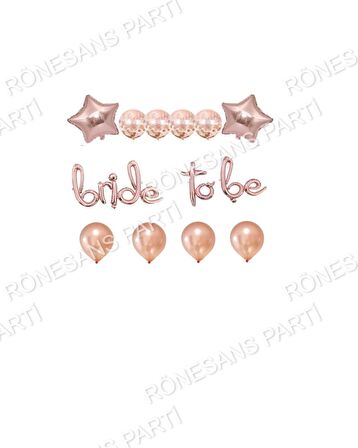 Bekarlığa Veda Partisi Bride To Be Yazılı Folyo Balon ve Balon Seti