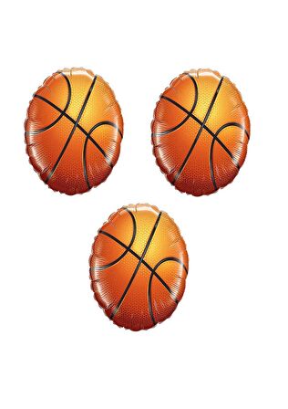 Basketbol Topu Folyo Balon 3 Adet 45 cm