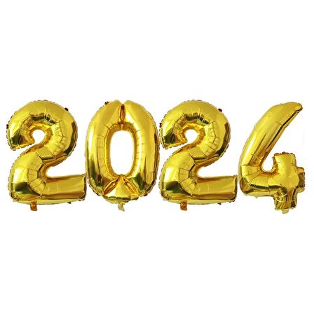 Gold 2024 Yılı Folyo Balon 40 Inç 100 Cm