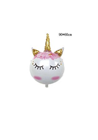 Unicorn Gold Boynuzlu Folyo Balon 90x60 cm