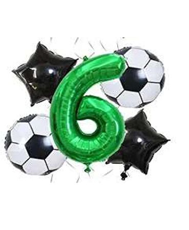 Yeşil Rakam Futbol Temalı Balon Seti Yaş 6