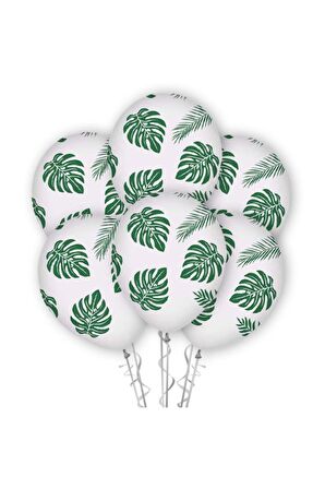 Yaprak Desen Baskılı Balon 10 Adet