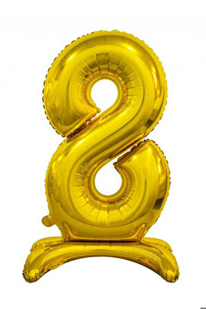 8 Gold Renk Ayaklı Rakam Folyo Balon 76 cm