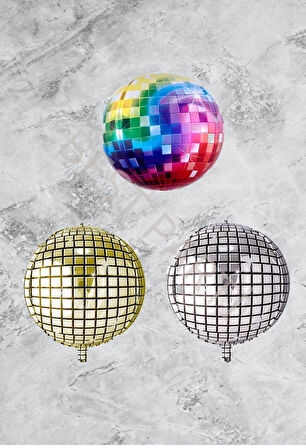Disko Topu 3'lü Folyo Balon Seti