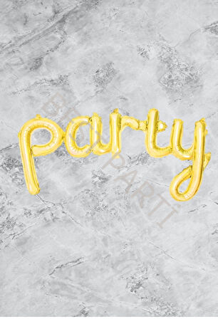 Party Yazılı Gold Renk Folyo Balon Seti 113x48 cm