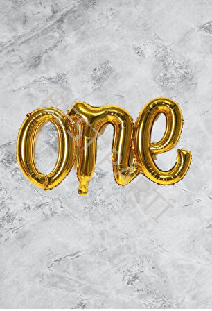 One Yazılı Gold Renk Folyo Balon Seti 104x46 cm