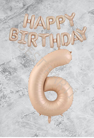 Kum Beji Happy Bırthday Rakam Folyo Balon Seti 6 Yaş
