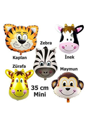 Safari Sevimli Hayvanlar Folyo Balon Seti (35 cm) 6 Adet