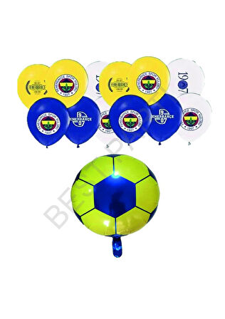 Sarı Lacivert Fenerbahçe Baskılı Balon ve Folyo Balon