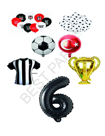 Siyah Beyaz Beşiktaş Balon Seti Yaş 6
