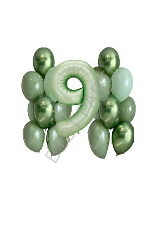 Su Yeşili Rakam ve Balon Seti Yaş 9