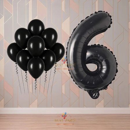 Best 6 Yaş Siyah Temalı Doğum Günü Parti Seti