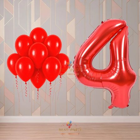 Best 4 Yaş Kırmızı Temalı Doğum Günü Parti Seti
