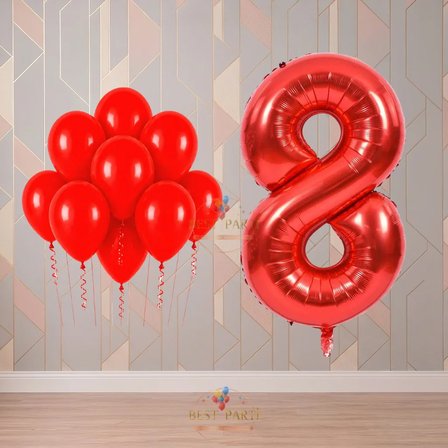 Best 8 Yaş Kırmızı Temalı Doğum Günü Parti Seti