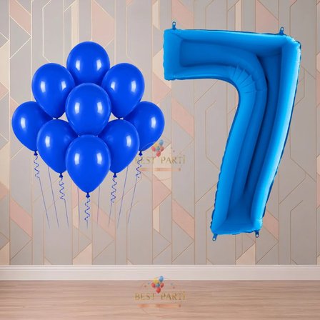 Best 7 Yaş Mavi Temalı Doğum Günü Parti Seti