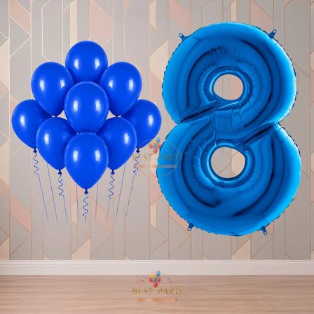 Best 8 Yaş Mavi Temalı Doğum Günü Parti Seti