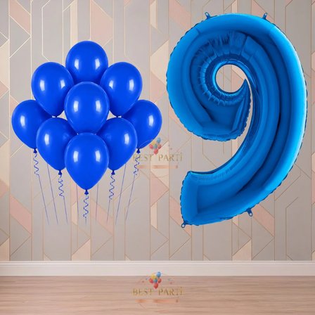 Best 9 Yaş Mavi Temalı Doğum Günü Parti Seti