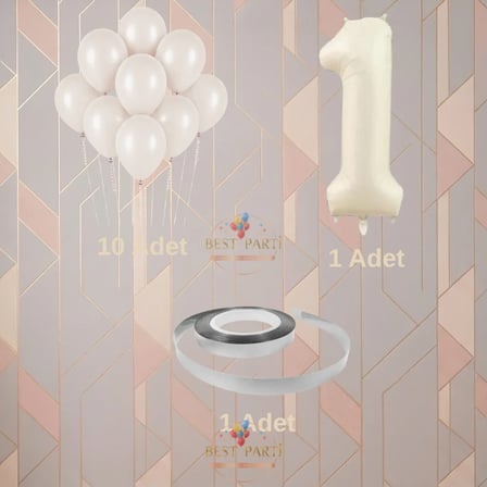 Best 9 Yaş Krem Bej Temalı Doğum Günü Parti Seti