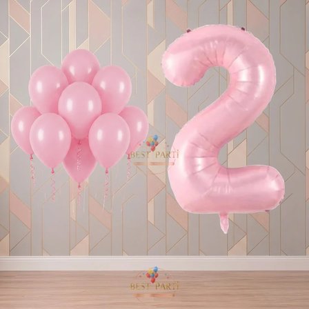 Best 2 Yaş Pembe Temalı Doğum Günü Parti Seti