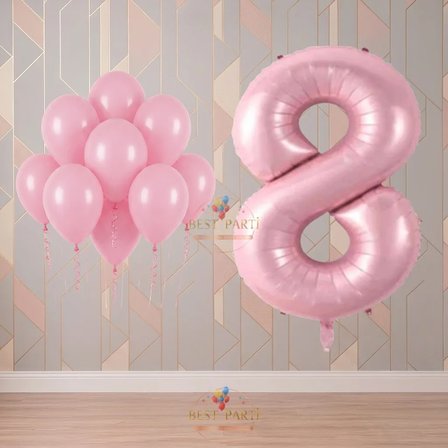 Best 8 Yaş Pembe Temalı Doğum Günü Parti Seti