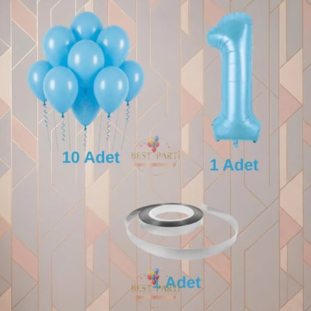 Best Mavi Temalı Doğum Günü Parti Seti Yaş-8