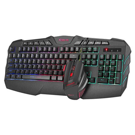 LED RGB Aydınlatmalı, Harici Ateş Etme Tuşlu, Yüksek Performanslı Oyuncu Seti Gaming Klavye ve Mouse