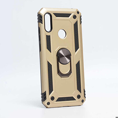 Huawei Honor 8A Uyumlu Kılıf Standlı Manyetik Yüzüklü Military Ring TPU Cover