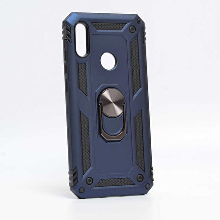 Huawei Y6 2019 Uyumlu Kılıf Standlı Manyetik Yüzüklü Military Ring TPU Cover
