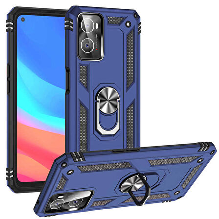 Oppo A36 Uyumlu Kılıf Standlı Manyetik Yüzüklü Military Ring TPU Cover