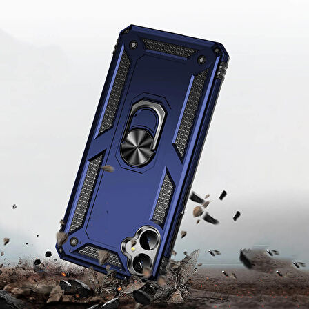 Samsung Galaxy A05 Uyumlu Kılıf Standlı Manyetik Yüzüklü Military Ring TPU Cover