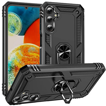 Samsung Galaxy A24 Uyumlu Kılıf Standlı Manyetik Yüzüklü Military Ring TPU Cover