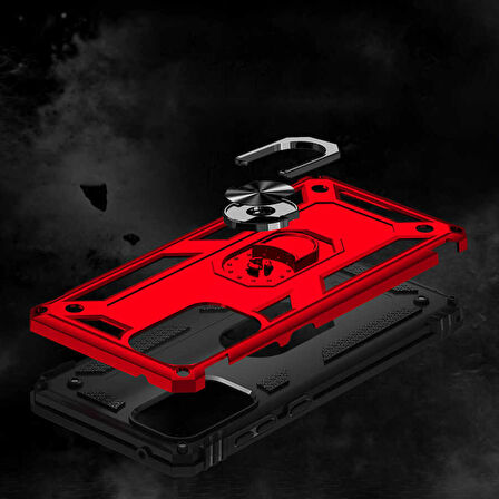 Samsung Galaxy A73 Uyumlu Kılıf Standlı Manyetik Yüzüklü Military Ring TPU Cover