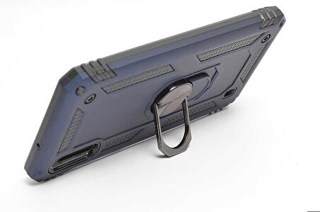 Samsung Galaxy M10 Uyumlu Kılıf Standlı Manyetik Yüzüklü Military Ring TPU Cover