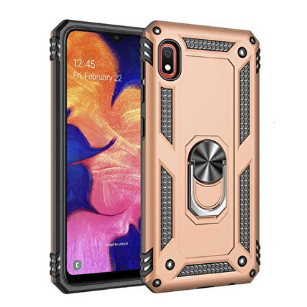 Xiaomi Redmi 7A Uyumlu Kılıf Standlı Manyetik Yüzüklü Military Ring TPU Cover