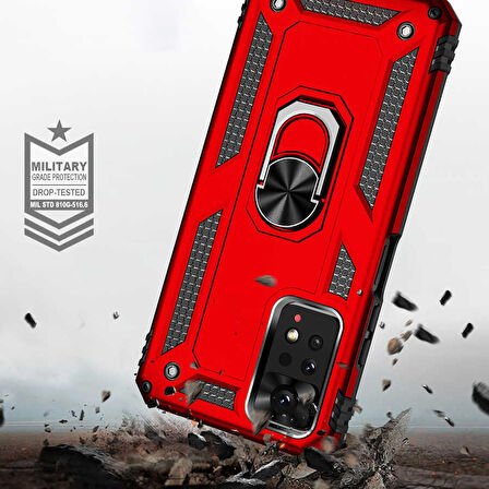 Xiaomi Redmi Note 11 Pro 5G Uyumlu Kılıf Standlı Manyetik Yüzüklü Military Ring TPU Cover