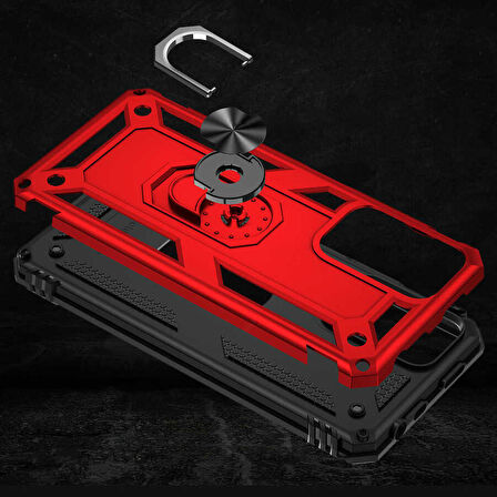 Xiaomi Redmi Note 11 Pro Plus 5G Uyumlu Kılıf Standlı Manyetik Yüzüklü Military Ring TPU Cover